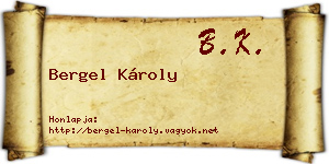 Bergel Károly névjegykártya